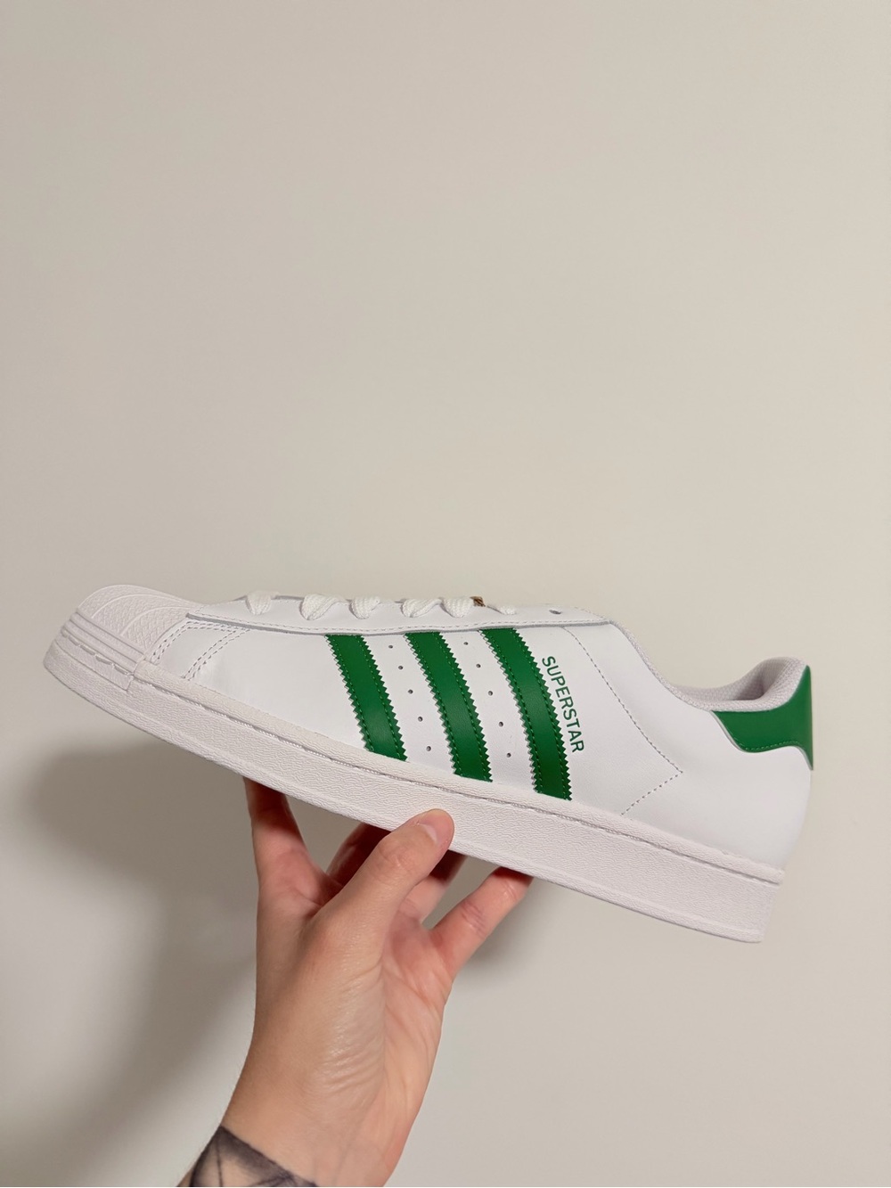 NWT Adidas Originals Superstar White Green IE9047 Men’s size 12